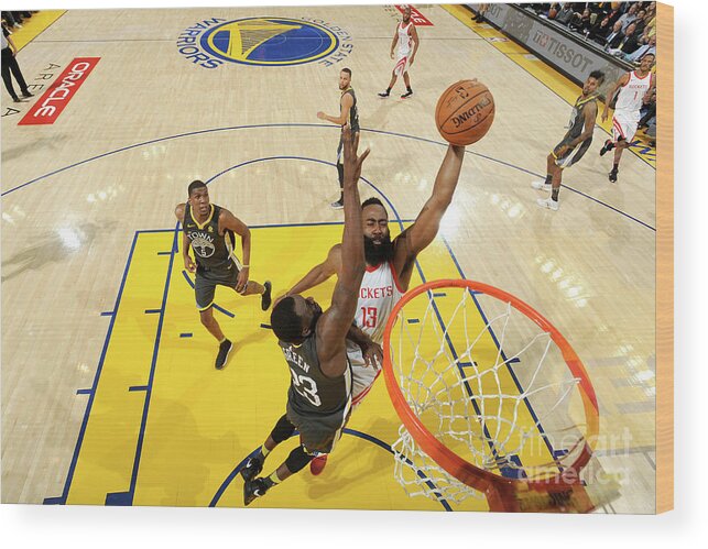 Playoffs Wood Print featuring the photograph Draymond Green and James Harden by Noah Graham
