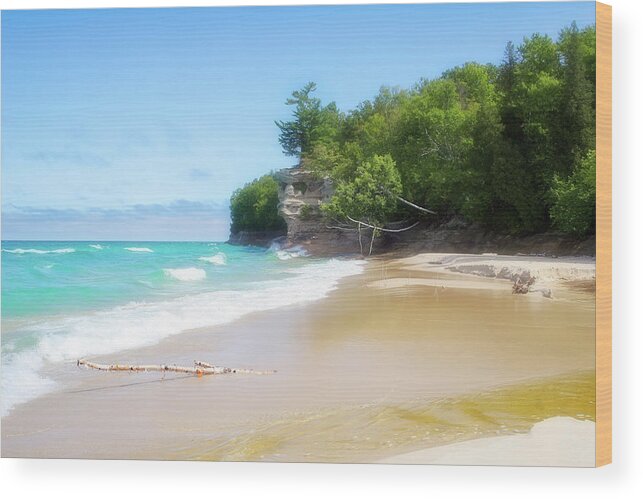Day Wood Print featuring the photograph Chapel Beach on Lake Superior by Robert Carter