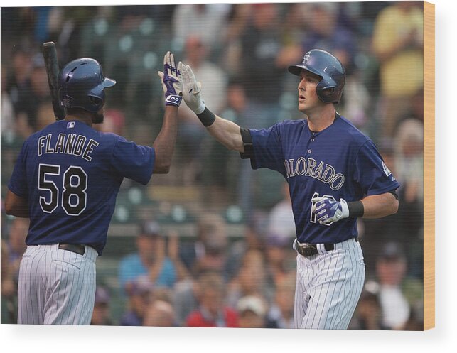 Three Quarter Length Wood Print featuring the photograph Drew Stubbs and Andrew Heaney by Dustin Bradford