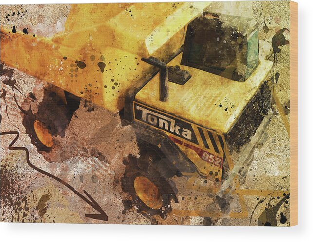 Dump Truck Wood Print featuring the digital art Dump Truck by Bonny Puckett