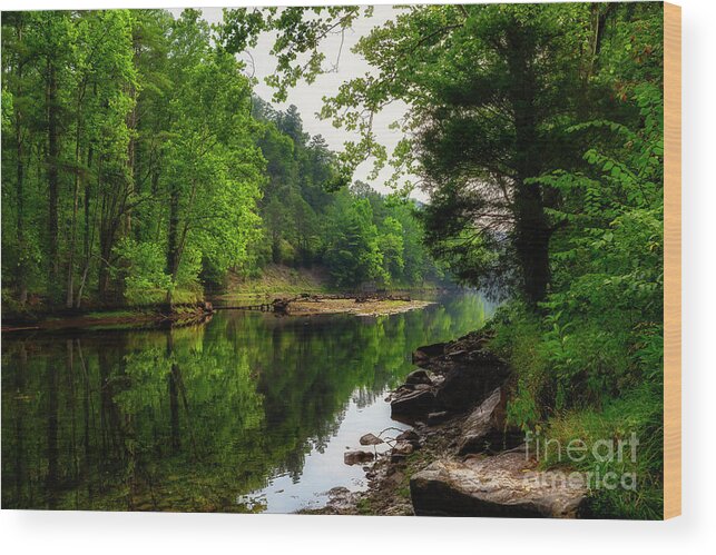 Fishing Wood Print featuring the photograph Early Morning on South Fork by Shelia Hunt