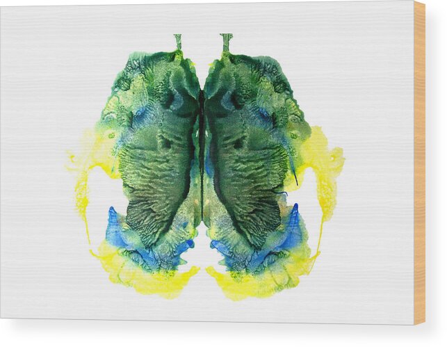 Ink Blot Wood Print featuring the painting Earthly Lungs by Stephenie Zagorski
