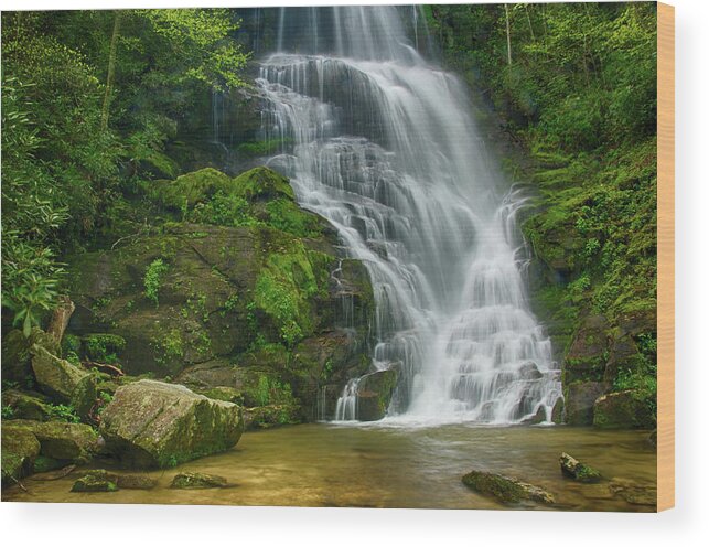 Waterfall Wood Print featuring the photograph Eastatoe Falls by Melissa Southern