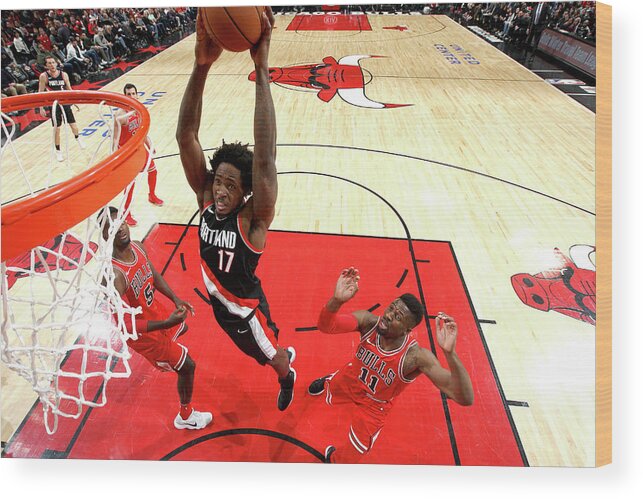 Nba Pro Basketball Wood Print featuring the photograph Ed Davis by Gary Dineen