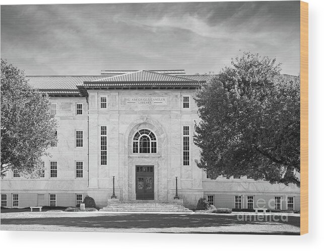 Emory University Wood Print featuring the photograph Emory University Candler Library by University Icons