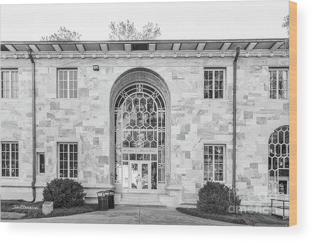 Emory University Wood Print featuring the photograph Emory University Michael C. Carlos Hall by University Icons