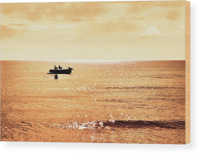Ocean Wood Print featuring the photograph Endless Sea by Laura Fasulo