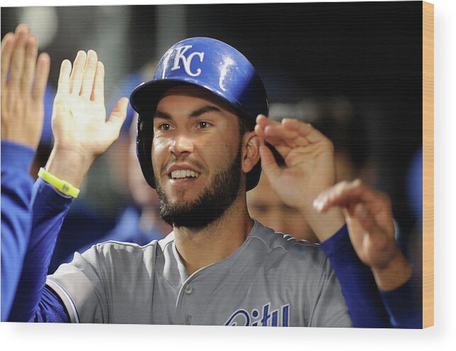 American League Baseball Wood Print featuring the photograph Eric Hosmer by Greg Fiume