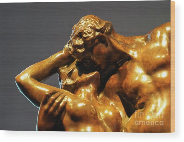 Auguste Rodin Wood Print featuring the photograph Eternal Springtime, Auguste Rodin y1 by Vladi Alon