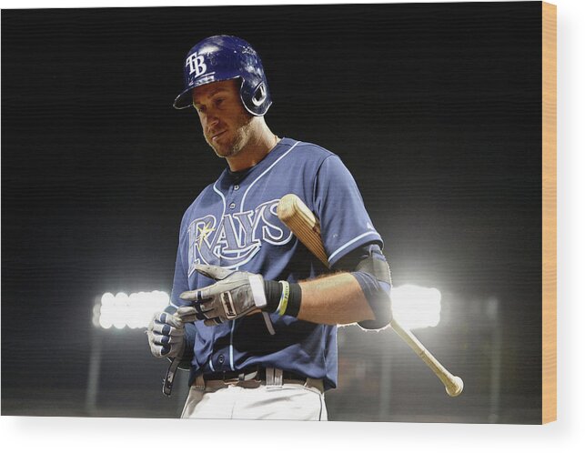 Ninth Inning Wood Print featuring the photograph Evan Longoria by Patrick Smith