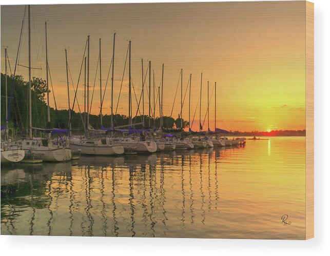 Boats Wood Print featuring the photograph Evening Calm at Redbud Bay by Robert Harris