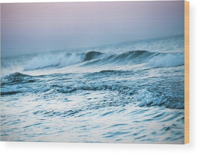 Waves Wood Print featuring the photograph Evening Waves by Naomi Maya