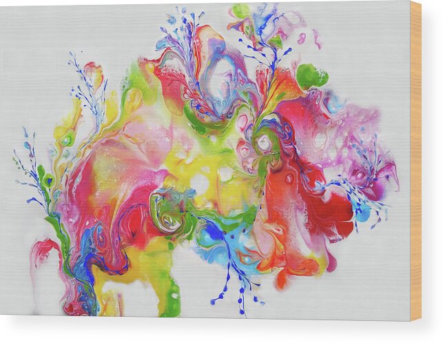 Rainbow Colors Wood Print featuring the painting Ever Growing 2 by Deborah Erlandson