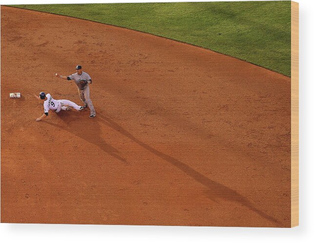 Double Play Wood Print featuring the photograph Everth Cabrera and Dj Lemahieu by Justin Edmonds