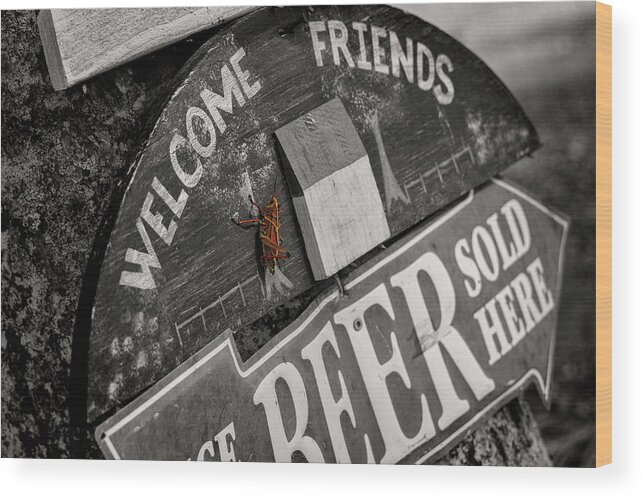 Sign Wood Print featuring the photograph Everyone Welcome by Carolyn Hutchins