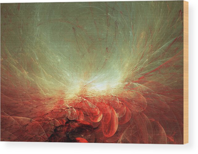  Wood Print featuring the digital art Exoplanet Swirl by Jo Voss