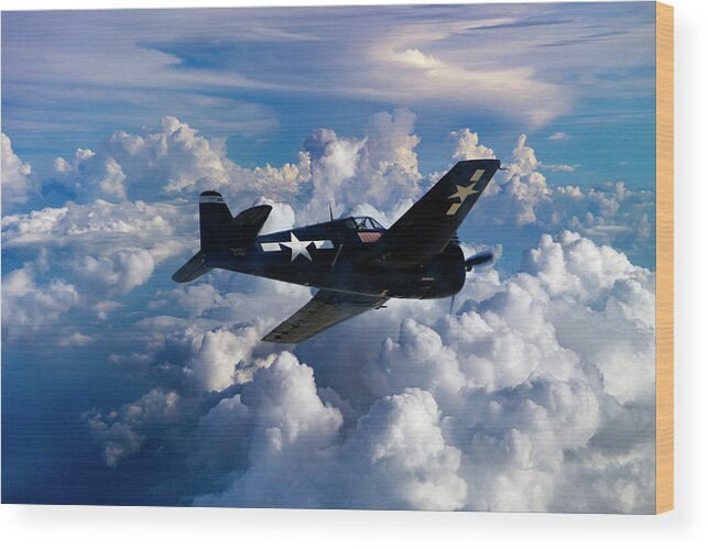 Grumman Wood Print featuring the photograph F6F Hellcat by Chris Smith