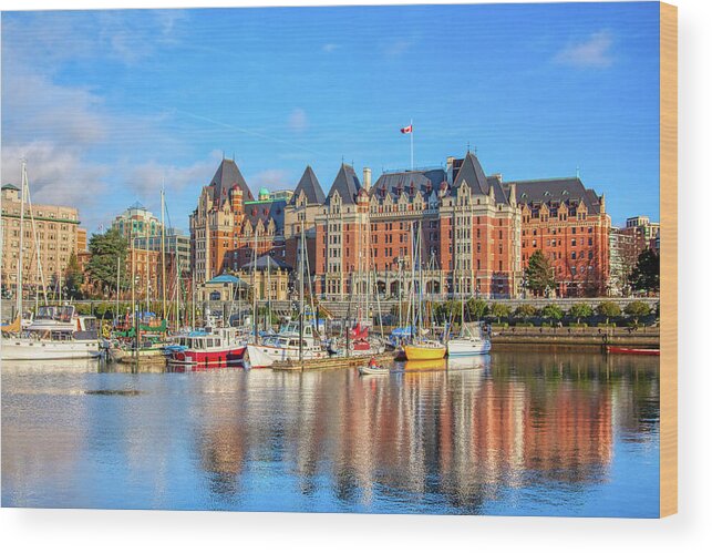 Fairmont Empress Hotel Wood Print featuring the photograph Fairmont Empress Hotel Victoria BC, Canada by Tatiana Travelways