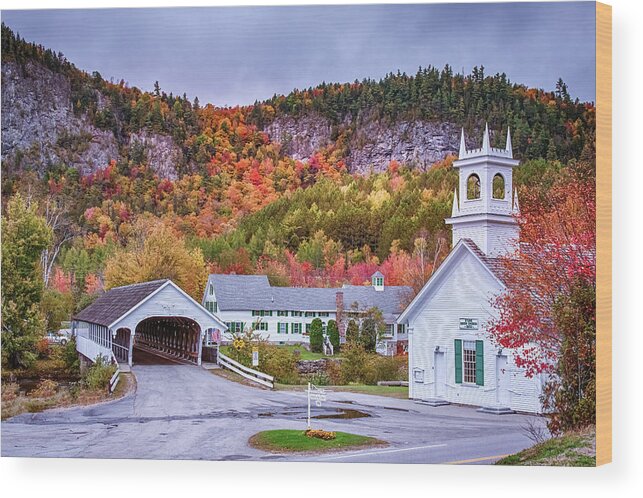 Stark Nh Wood Print featuring the photograph Fall Colors over Stark NH by Jeff Folger