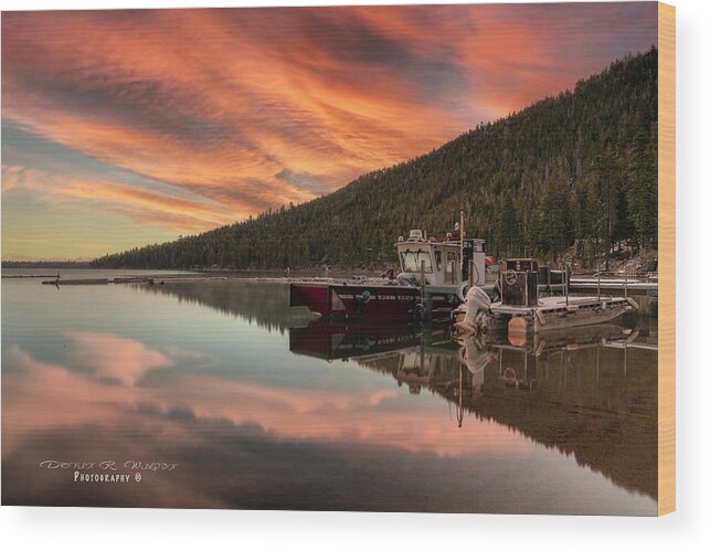 Sunrise Wood Print featuring the photograph Fallen leaf lake sunrise by Devin Wilson