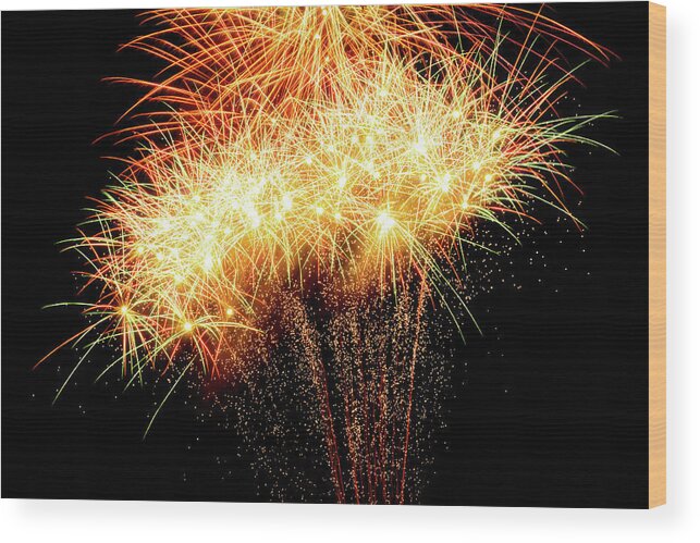 Abstract Shapes Wood Print featuring the photograph Fireworks details - 11 by Jordi Carrio Jamila