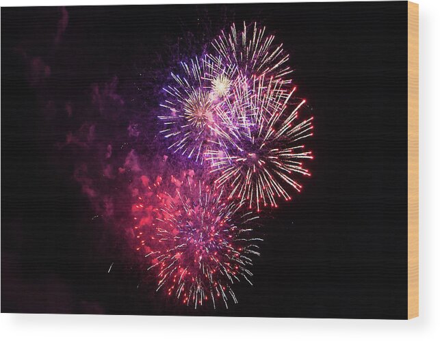 Fireworks Wood Print featuring the photograph Fireworks_8818 by Rocco Leone