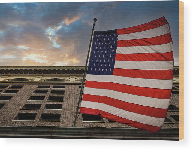 Air Force Wood Print featuring the photograph Flags 106 by Bill Chizek