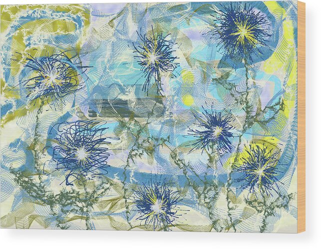 Digital Wood Print featuring the painting Flower Garden #8 by Christina Wedberg