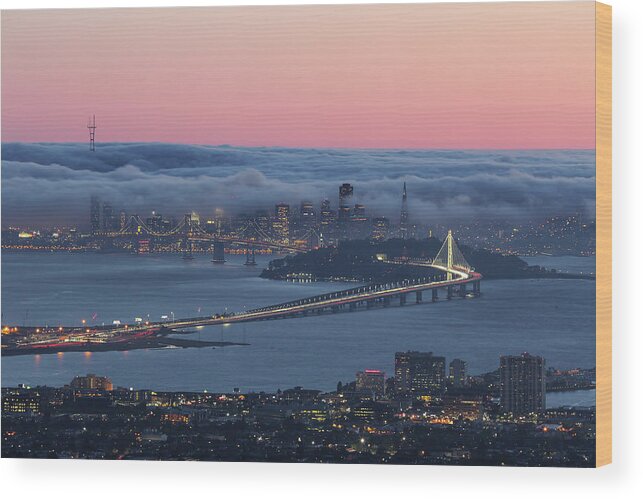  Wood Print featuring the photograph Foggy Skyline by Louis Raphael