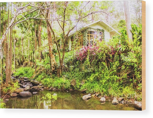Green Wood Print featuring the photograph Forest retreat by Jorgo Photography