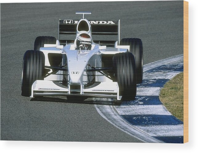 Catalonia Wood Print featuring the photograph Formula One testing Jos Verstappen by Mark Thompson