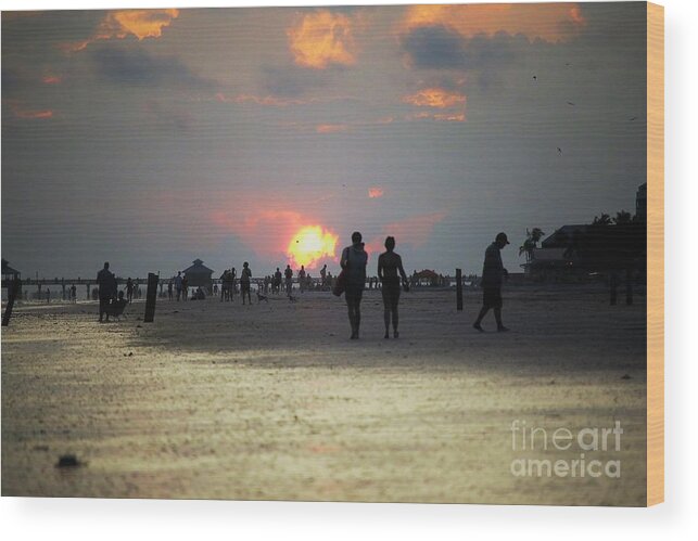 Pancemic Wood Print featuring the photograph Fort Myers Beach Opens After a Long Pandemic by Philip And Robbie Bracco