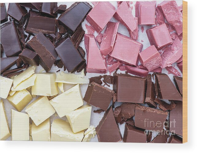 Milk Chocolate Wood Print featuring the photograph Four Types of Chocolate by Tim Gainey