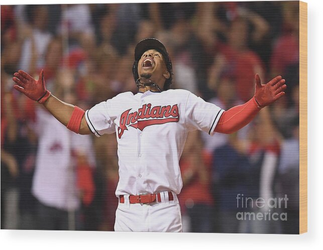 Three Quarter Length Wood Print featuring the photograph Francisco Lindor by Jason Miller