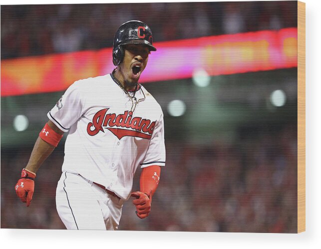 Three Quarter Length Wood Print featuring the photograph Francisco Lindor by Maddie Meyer