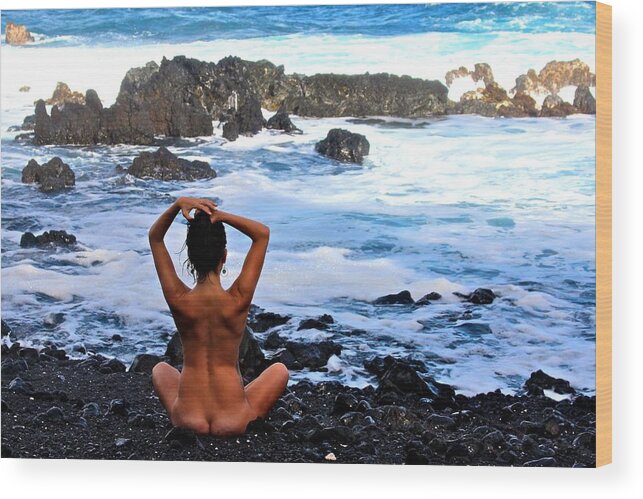 Nude Wood Print featuring the photograph Free And Naked In Nature by Venetia Featherstone-Witty