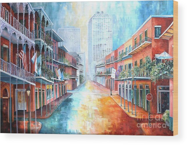 New Orleans Wood Print featuring the painting French Quarter Royal by Diane Millsap