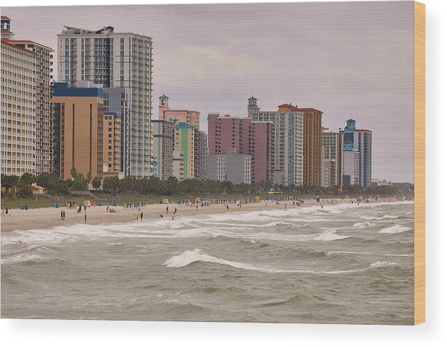 Myrtle Beach Wood Print featuring the photograph From The Pier by Scott Burd