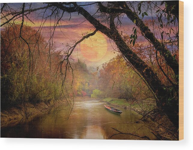 Lake Wood Print featuring the photograph Full Moon Reflections by Debra and Dave Vanderlaan