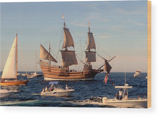 Mayflower Ii Wood Print featuring the photograph Full Sail by Janice Drew