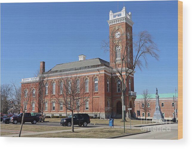 Fulton County Wood Print featuring the photograph Fulton County Courthouse Wauseon Ohio 4843 by Jack Schultz