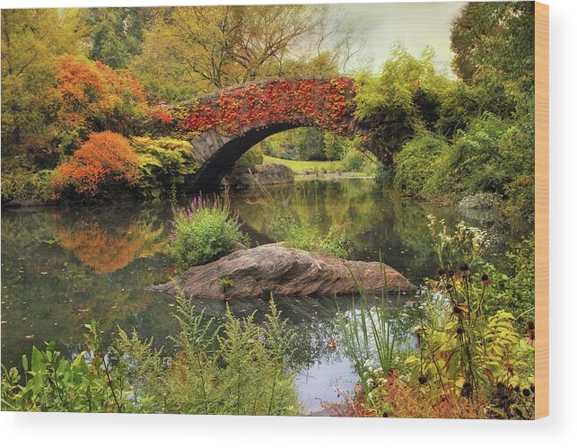 Autumn Wood Print featuring the photograph Gapstow Bridge Serenity by Jessica Jenney