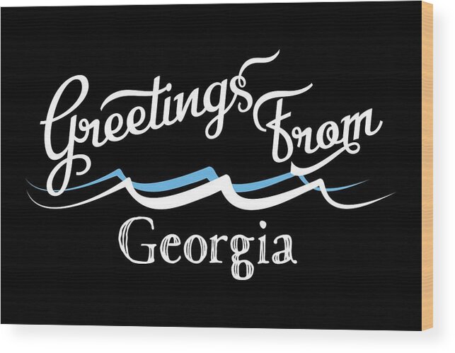Georgia Wood Print featuring the digital art Georgia Water Waves by Flo Karp