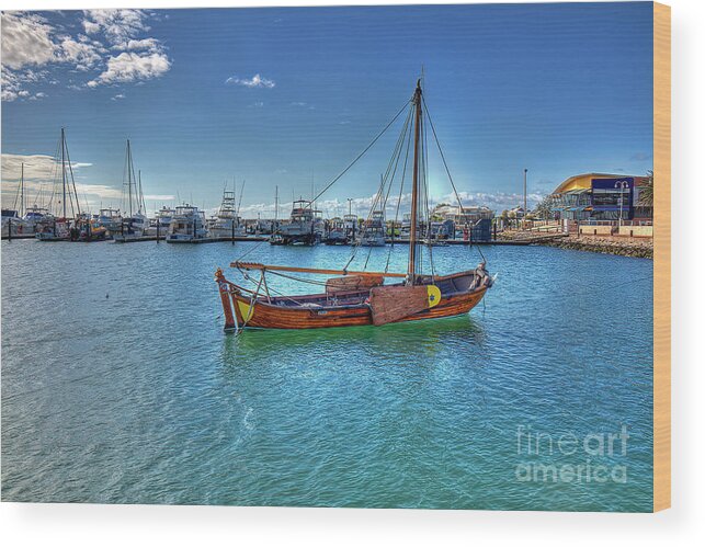 Marina Wood Print featuring the photograph Geraldton Marina, Western Australia 2 by Elaine Teague
