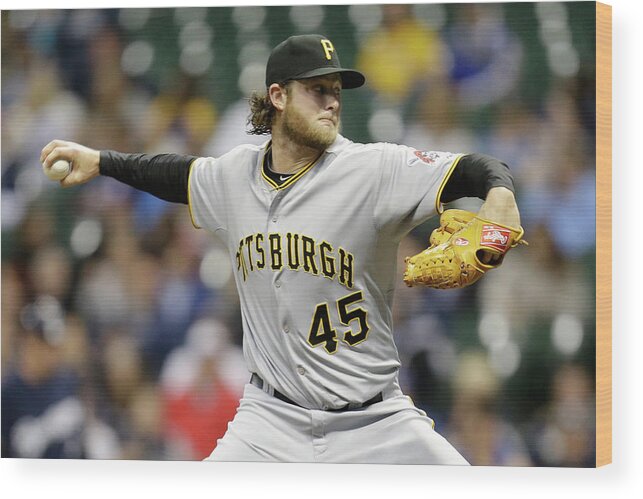 Gerrit Cole Wood Print featuring the photograph Gerrit Cole by Mike Mcginnis