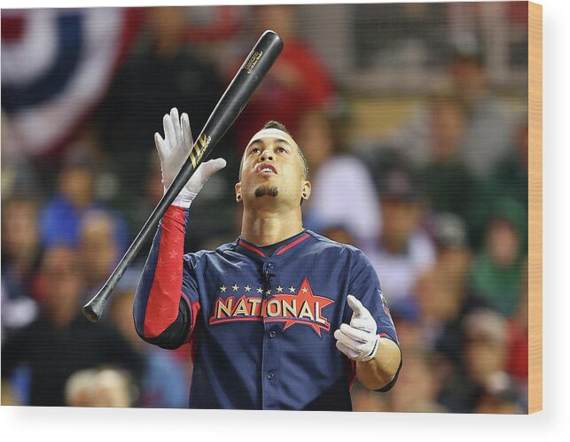 American League Baseball Wood Print featuring the photograph Giancarlo Stanton by Elsa