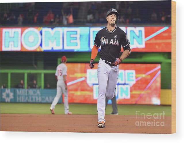 People Wood Print featuring the photograph Giancarlo Stanton by Eric Espada