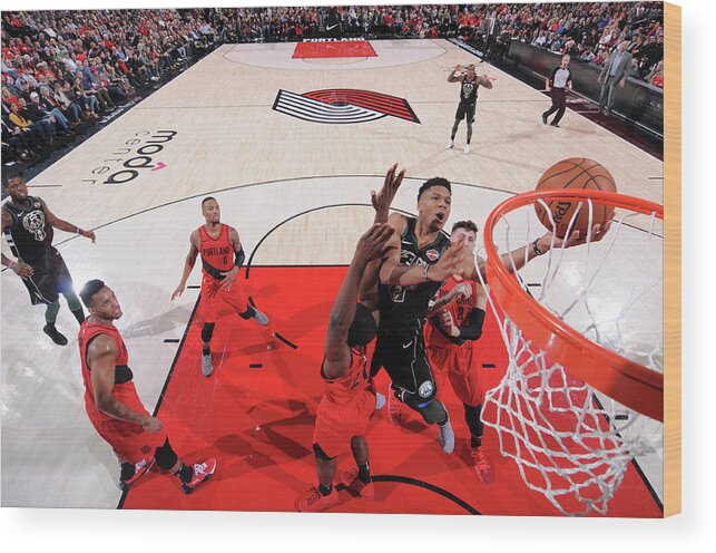 Nba Pro Basketball Wood Print featuring the photograph Giannis Antetokounmpo by Sam Forencich