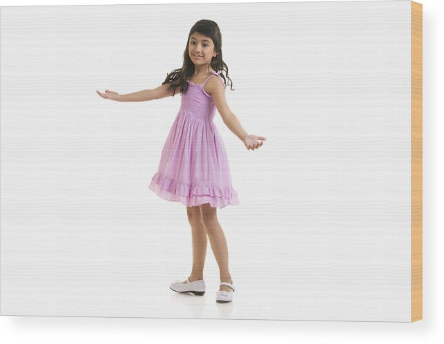 Child Wood Print featuring the photograph Girl twirling around by Madhurima Sil