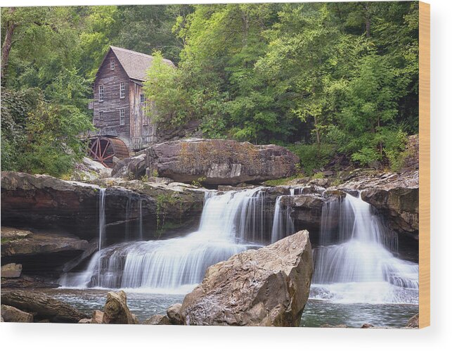 Glade Creek Grist Mill Wood Print featuring the photograph Glade Creek Grist Mill - Babcock State Park by Susan Rissi Tregoning
